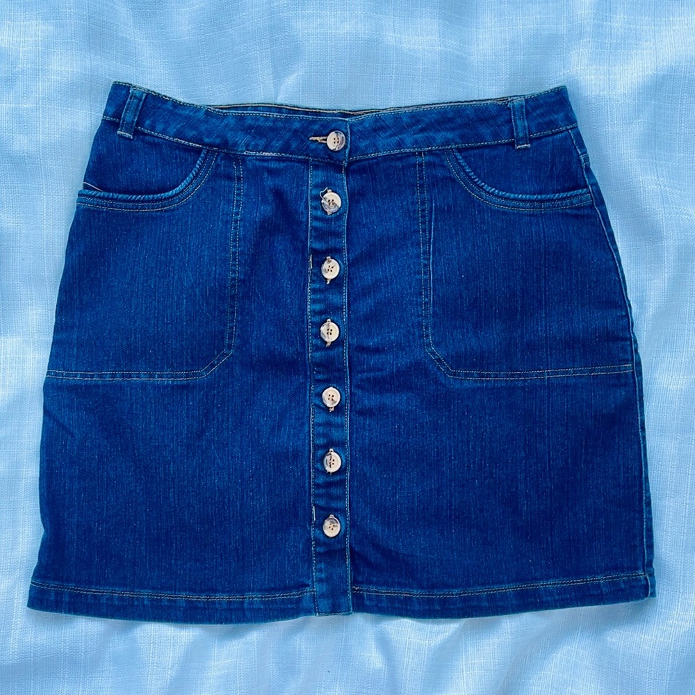 Great Northwest Pencil Skirt, Indigo, Blue Denim, Button Front, Women's, Size 14